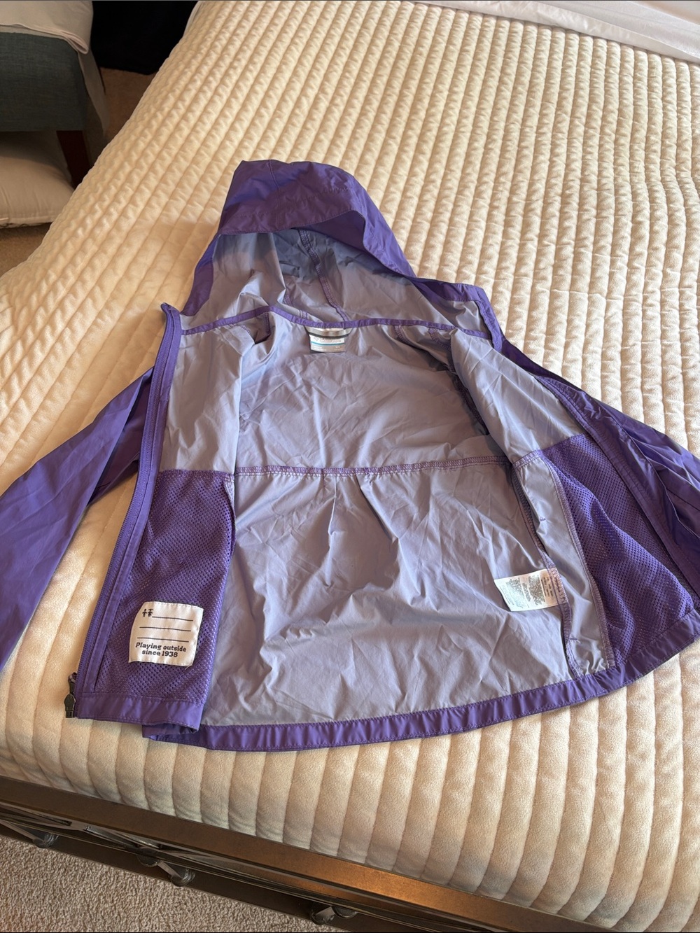 Columbia Purple Hooded Kids Raincoat - Picture 5 of 7